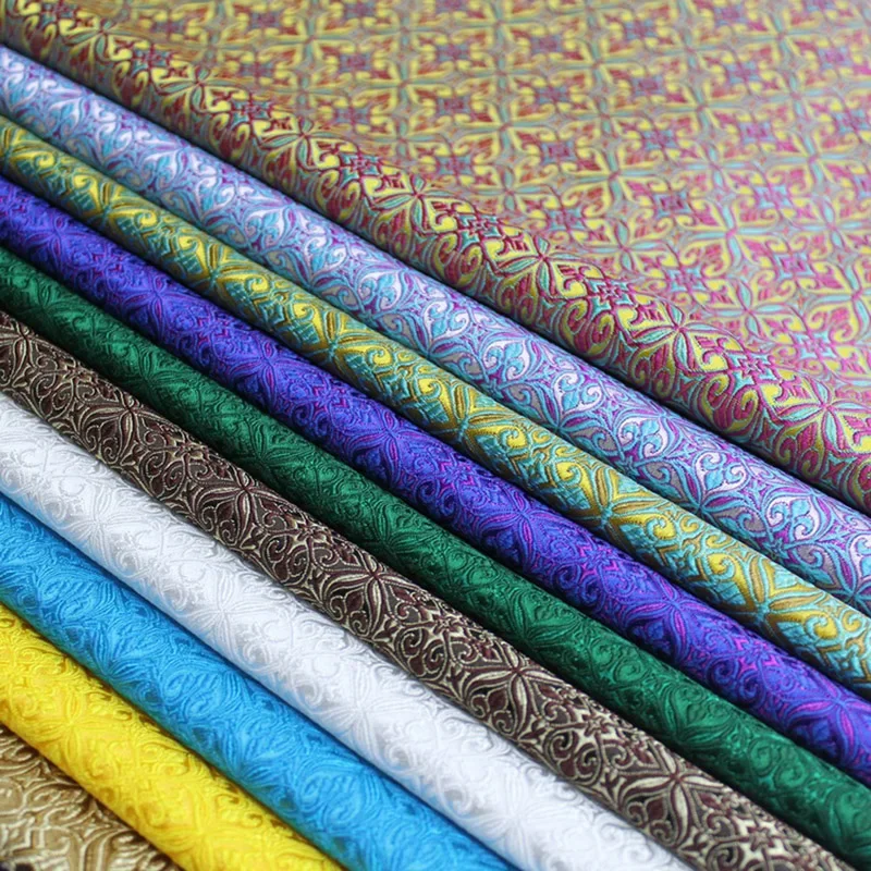 50cm Floral Pattern Brocade Jacquard Damask Fabric Skirt Stage Dress Clothes Coat Curtain Sewing DIY Home Textile Decoration