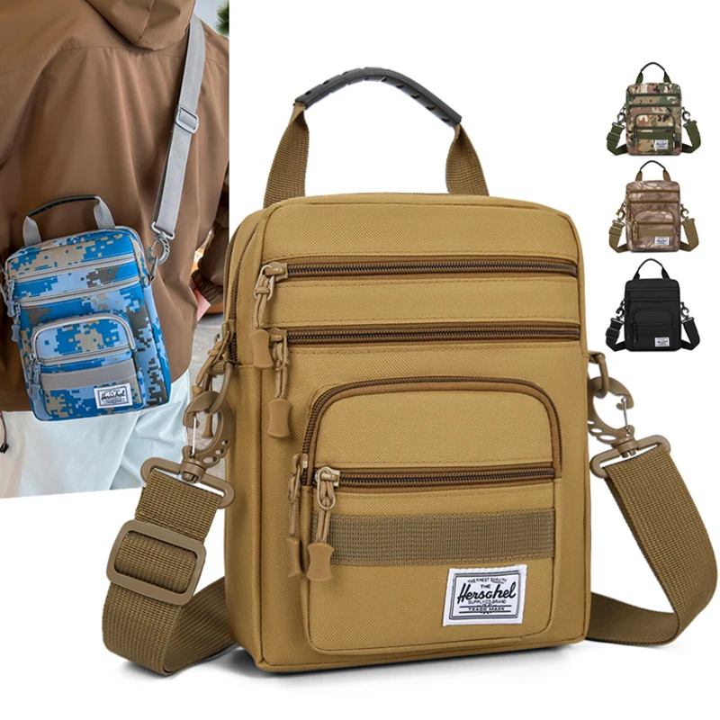 

Men's Square Shoulder Bag Riding Backpack Chest Bag Large Capacity Portable Handbag Waterproof camouflage Male's Crossbody Bags