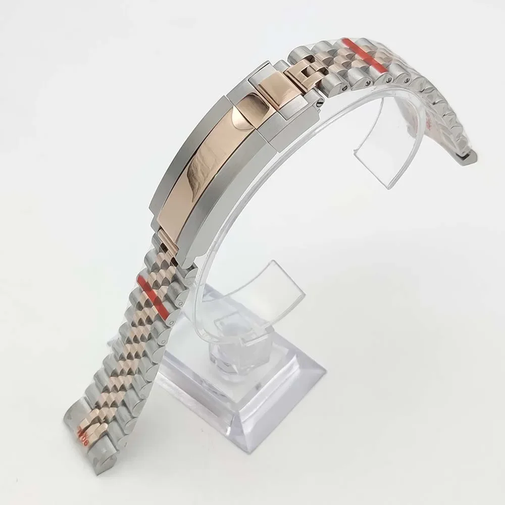 Watch accessories Solid steel strap, fine-tuning strap, pull buckle 20M stainless steel folding buckle bracelet, stainless