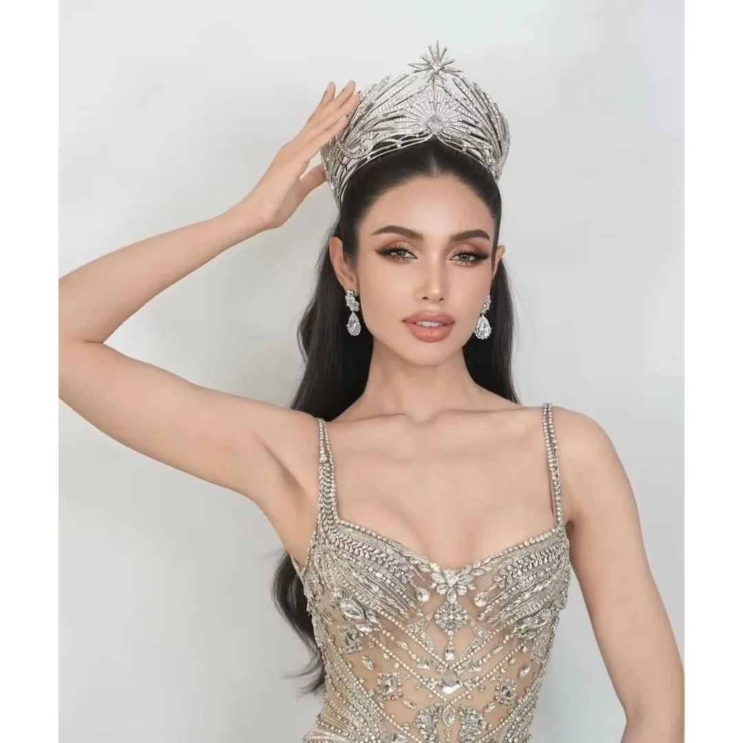 New Starmark Rhinestone Crystal Round Diadem Miss Pageant Hair Crown Tiaras for Queen Prom Hair Jewelry Accessories