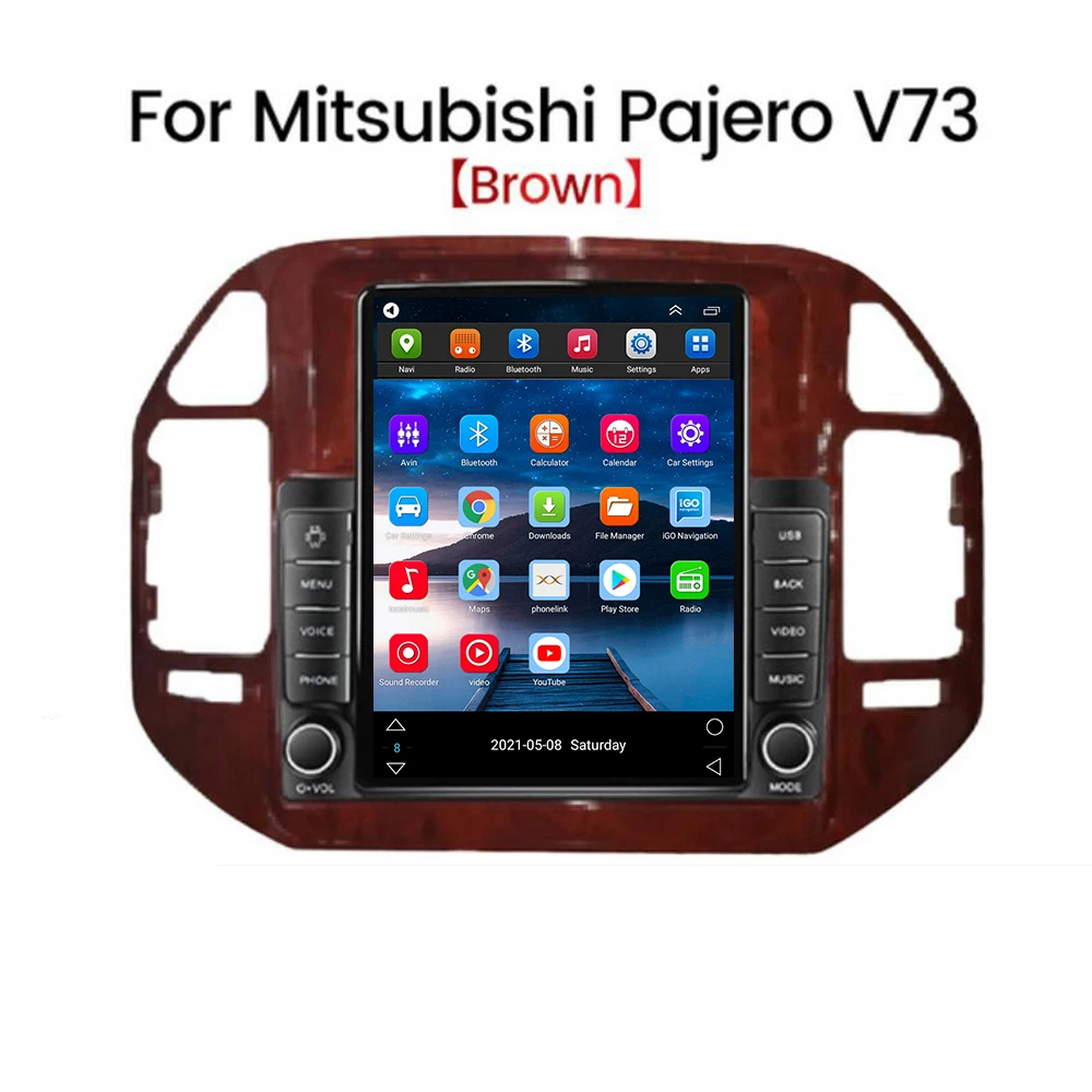 Vertical Style Tesla Screen Android 14 Car Radio GPS Navigation Multimedia Video Player for Mitsubishi Pajero 3 V73 2004-2011