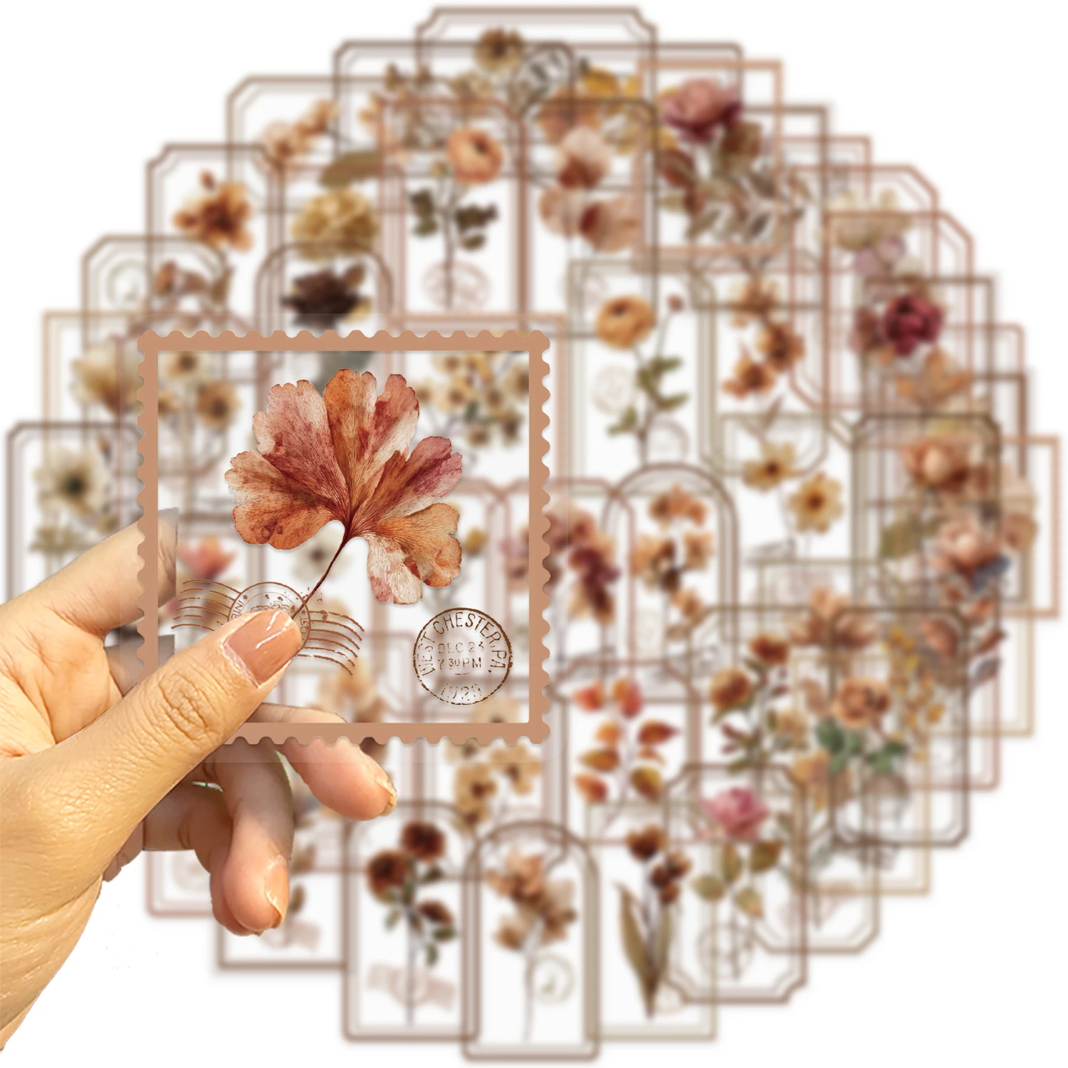 50 pçs flor planta adesivos criatividade estética decorativa mão conta diário decoração suprimentos etiqueta pet adesivos crianças brinquedos