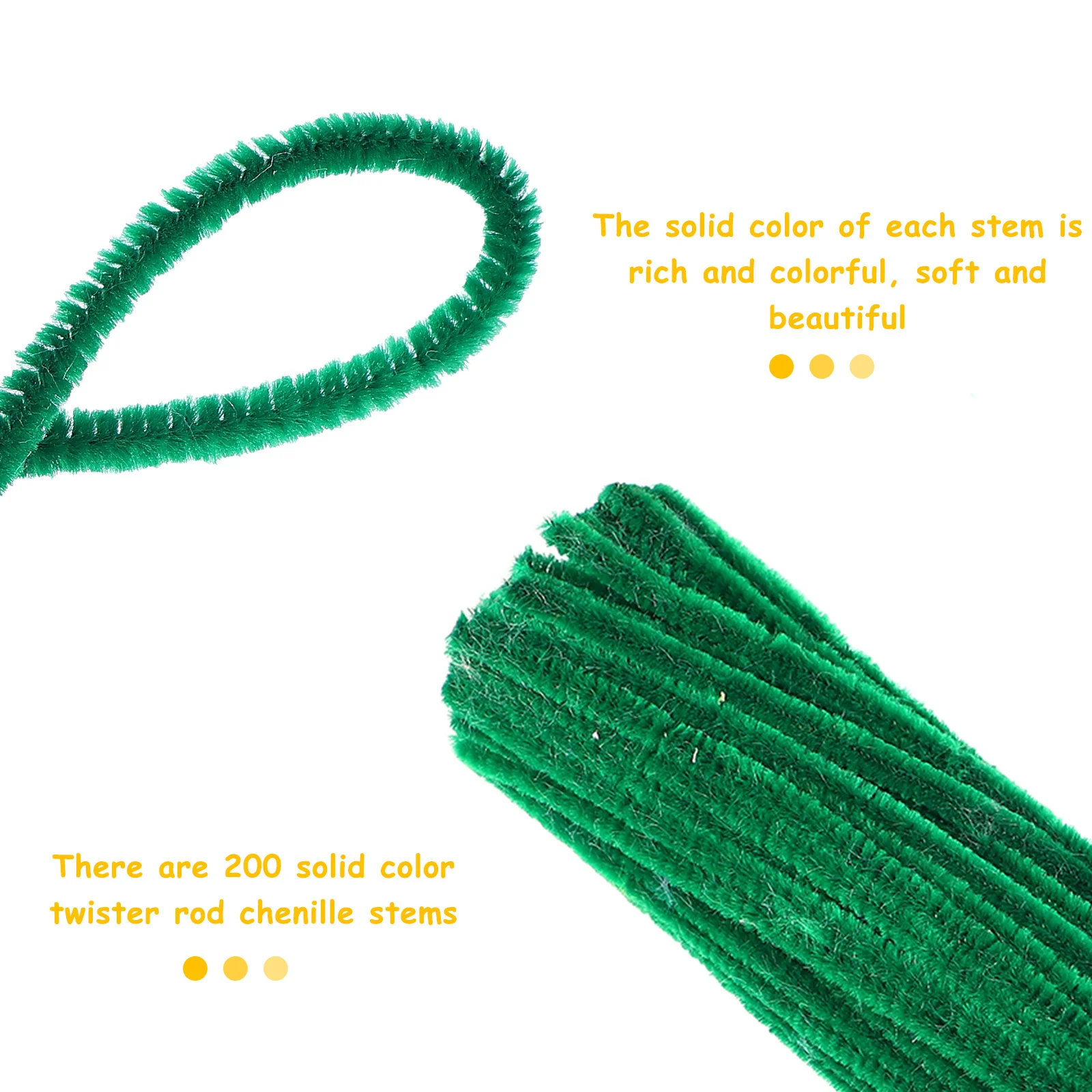 200 peças sortidas de varas de chenille, fios artesanais macios e dobráveis para projetos de arte diy, limpadores de tubos coloridos, desenvolvimento de imaginação