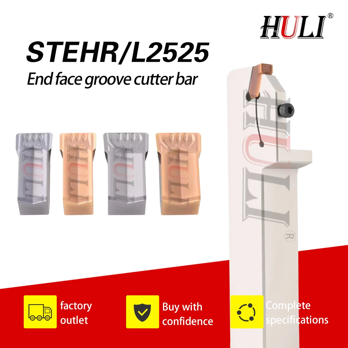 

STEHR2525M08Single Head Deep Cut Outer Diameter Groove Cutter Bar Large Cutting Depth Cutting Groove DT10-R0.8 Carbide Inserts