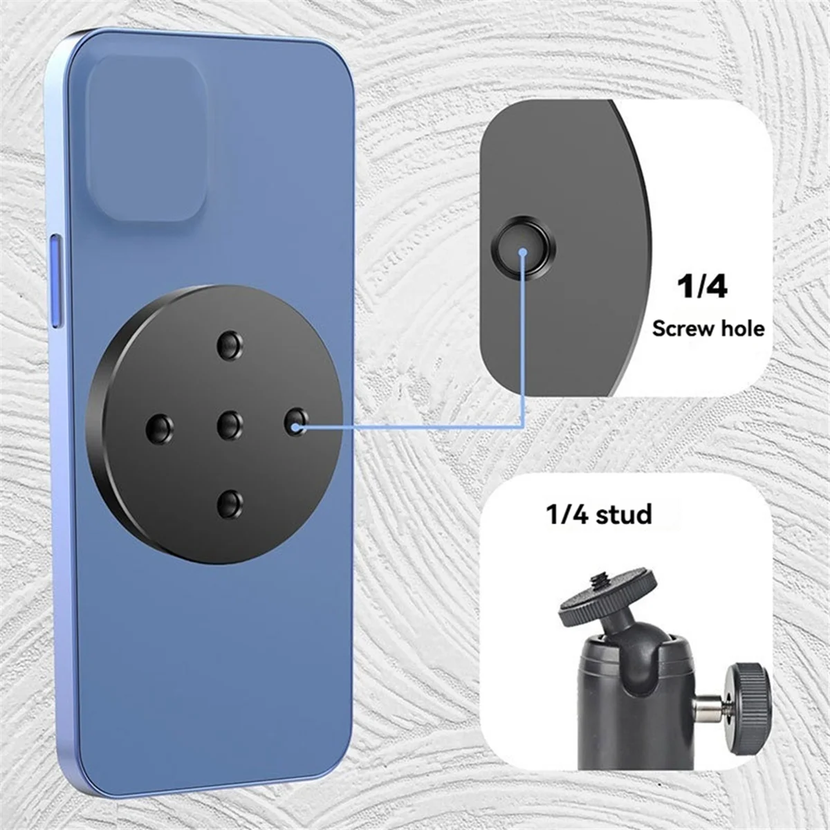 M86K حامل هاتف قاعدة مغناطيسية لـ 16 15 14 Pro Max لـ 1/4 بوصة ثقب كرة ثلاثية القوائم رئيس محول تركيب