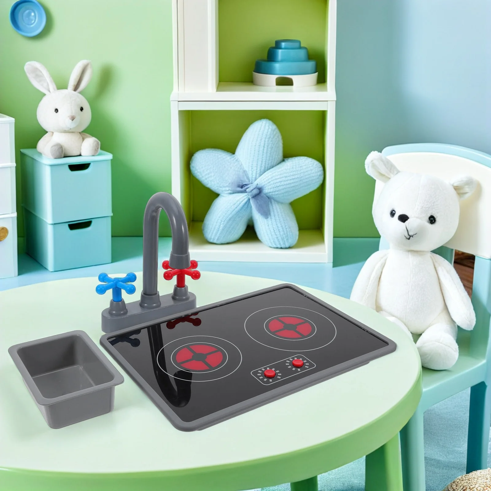 

3Pcs Simulation Electromagnetic Stove Kitchen Appliances Set Realistic Toddler Cooking Pretend Kitchen Playset