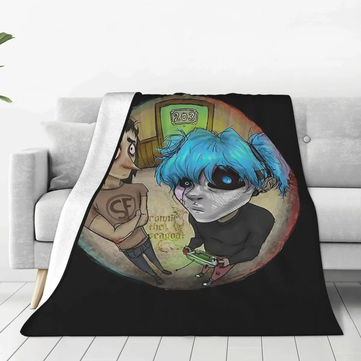 Sally Face Video Game (7) Blankets Soft Warm Flannel Throw Blanket Bedspread for Bed Living room Picnic Travel Home Couch