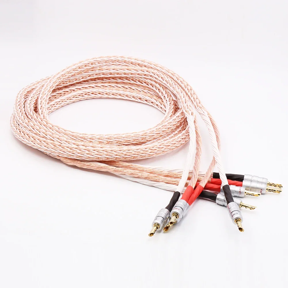 Cable de altavoz de alta gama 12TC Cable de altavoz de alta fidelidad CMC BFA conector Banana chapado en oro