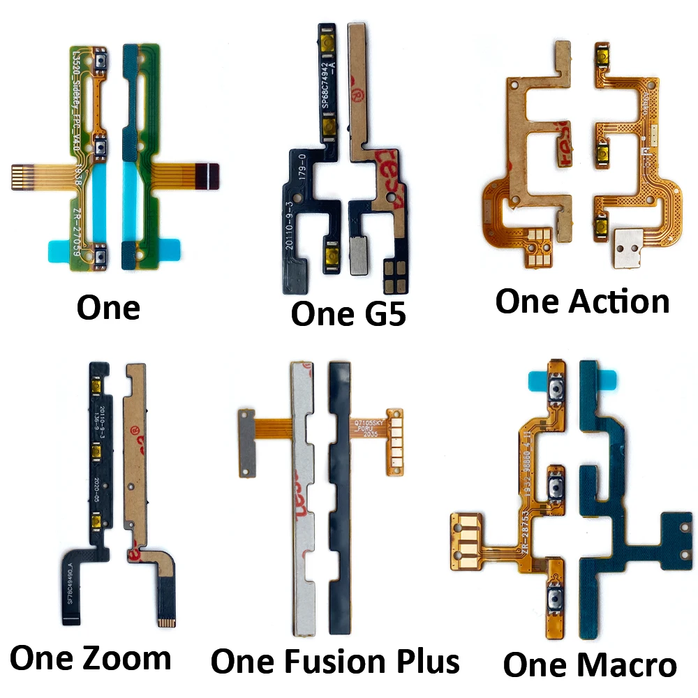 Power Switch On/Off Button Volume control Key Button Flex Cable For Moto One Fusion Plus Action Hyper Macro Vision Zoom One 5G