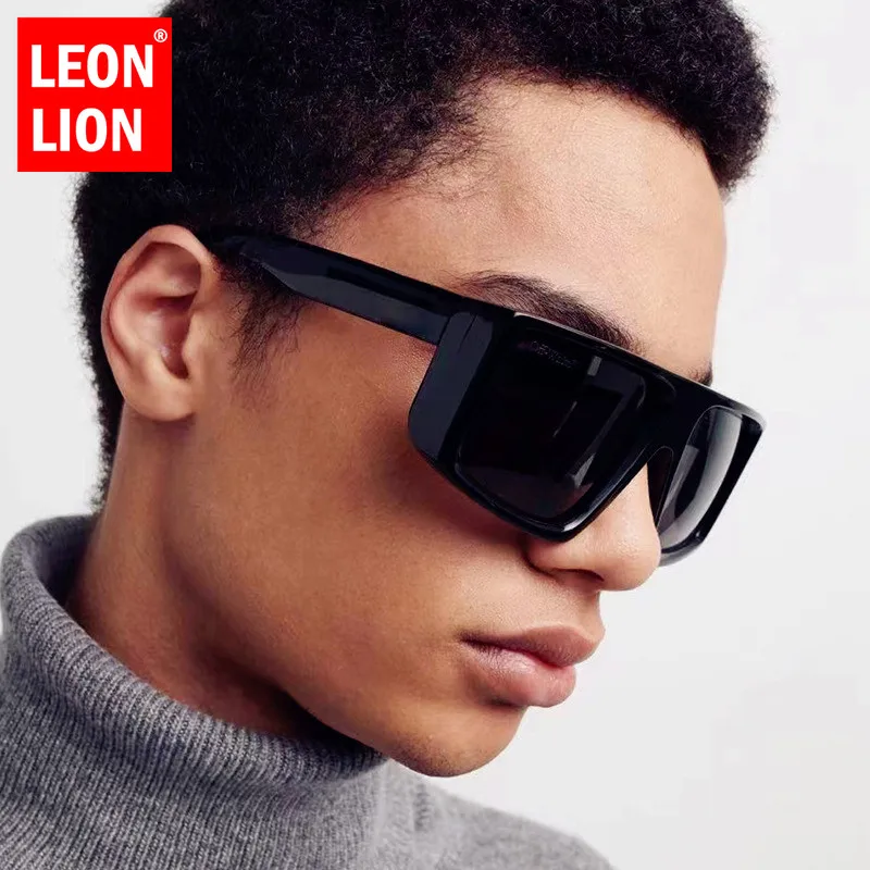 

LeonLion Oversized Sunglasses Men Luxury Brand Designer Glasses Men/Women Vintage Punk Eyewear Men Mirror Gafas De Sol Mujer