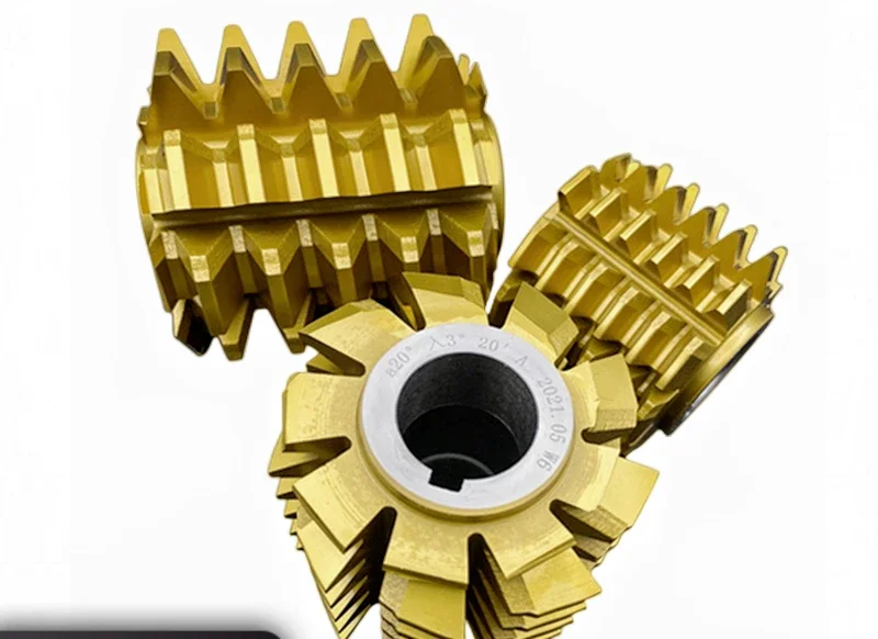 HSS6542 PA20 Gear Hob Yellow TIN Coated Gear Milling Cutter Gold Coating  M0.8-M5