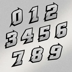 0123456789 New Honeycomb Number Stickers Motorcycle Stickers for Motorbike Fairing Fuel Tank Waterproof Vinyl Decals Decoration