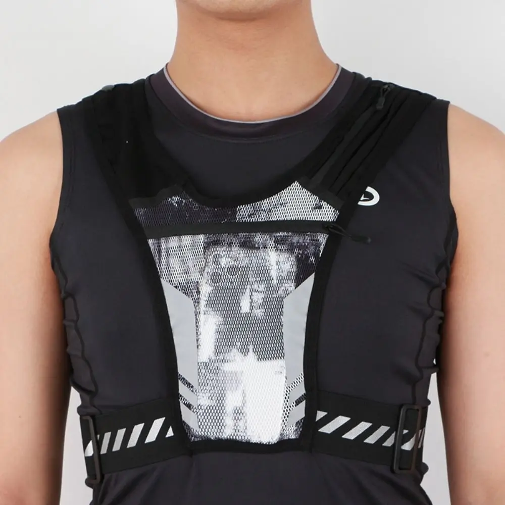 Lightweight Reflective Running Backpack Zipper Pocket Adjustable Strap Sports Running Vest Workout Breathable
