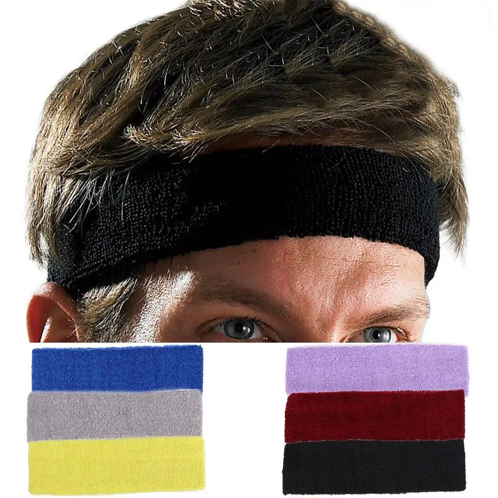 

Unisex Comfortable Sport Gym Pure Color Cotton Accessory Sweatband Headband Yoga Hairband Stretch Head Bands
