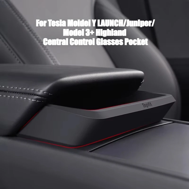 

Для Tesla Moldel Y LAUNCH/Juniper/Model 3+ Highland очки с центральным управлением карманный ящик для хранения подлокотник ключ сумка для солнцезащитных очков чехол