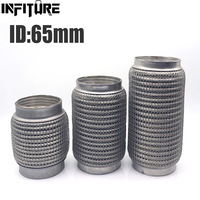 65mm Car Muffler Exhaust Flex Pipe Flexible Tubing Exhaust Joint Silencer Stainless Steel 100mm 120mm 150mm 200mm 250mm 300mm