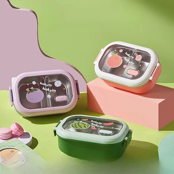 수통 분할 스테인레스 스틸 단열 학생 도시락 상자, 휴대용 분할 직장인 도시락 상자
