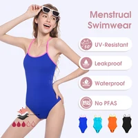 Traje de baño menstrual para adolescentes Traje de baño de una pieza Transpirable Reutilizable Protección a prueba de fugas de 4 capas Baño de alta absorción S