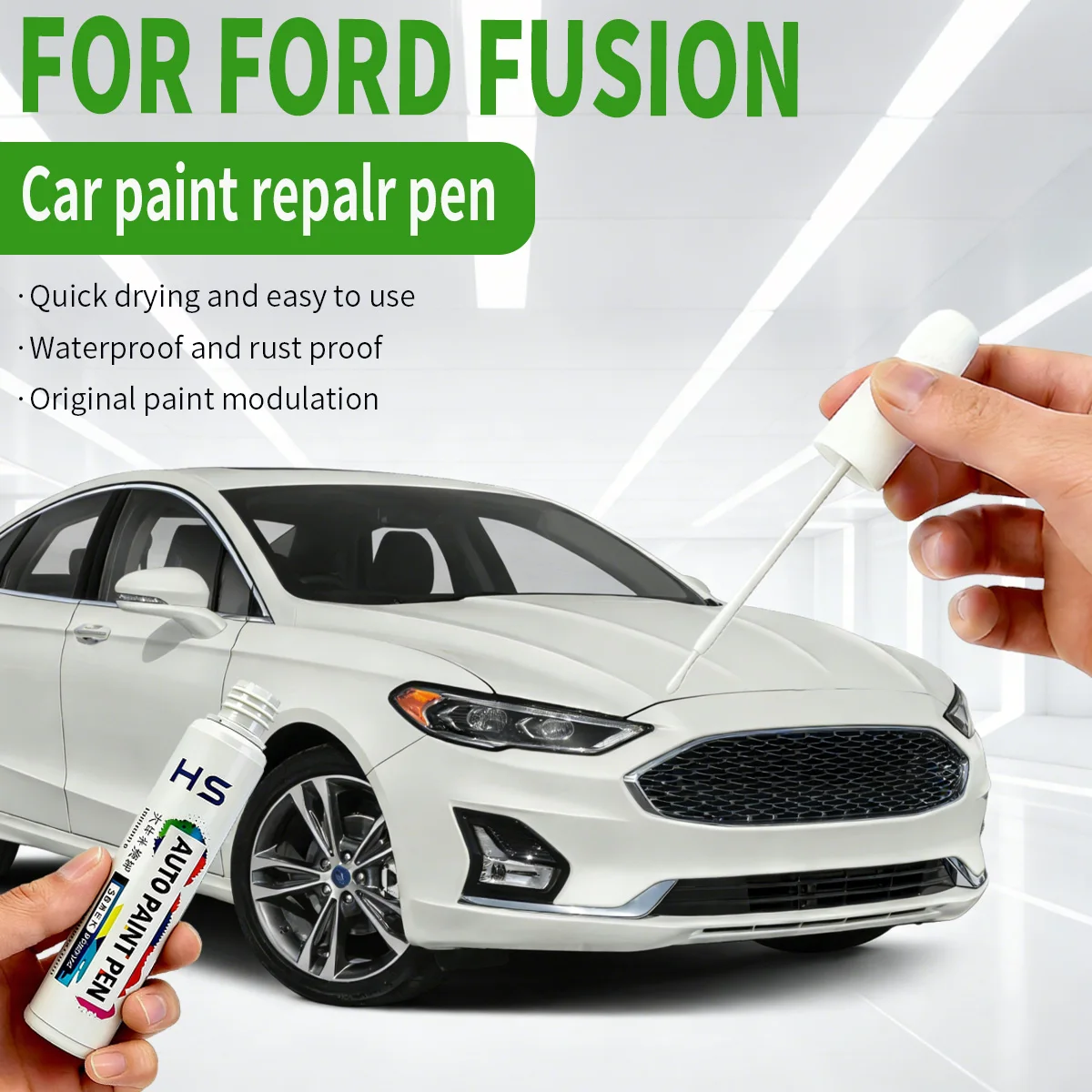 

Ручка-корректор для удаления царапин и ремонта краски Ford Fusion: черный, белый, перламутровый белый, синий танзанит, серый.