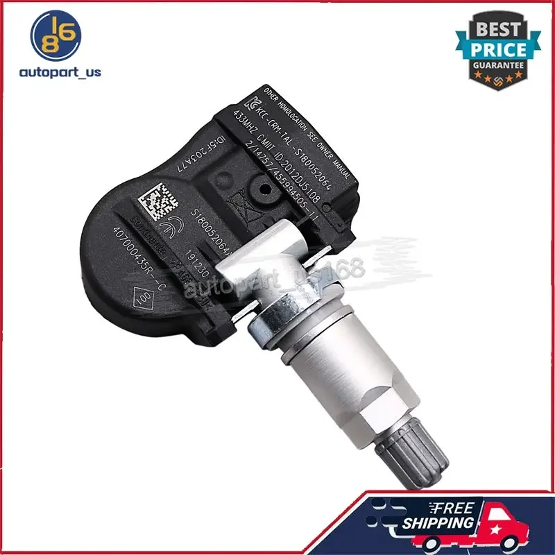 Sensor de presión de neumáticos, accesorio para Renault Fluence Laguna Grandtour Latitude Megane Van Scenic Zoe, 407000435R 40700-0435R, 433MHZ,