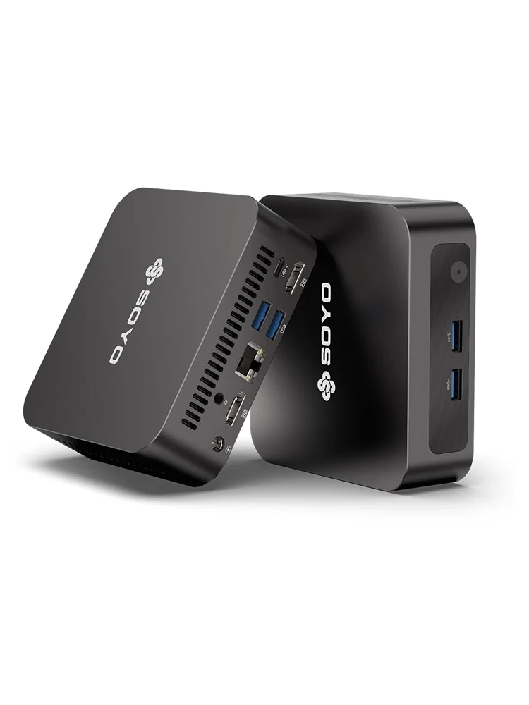 SOYO M5 AIR Mini-PC AMD Ryzen 5 5600U CPU (bis zu 4,2 GHz) DDR4 16GB RAM 512GB M.2 SSD 4K Triple-Display WIF6/BT5.2 Mini-Computer