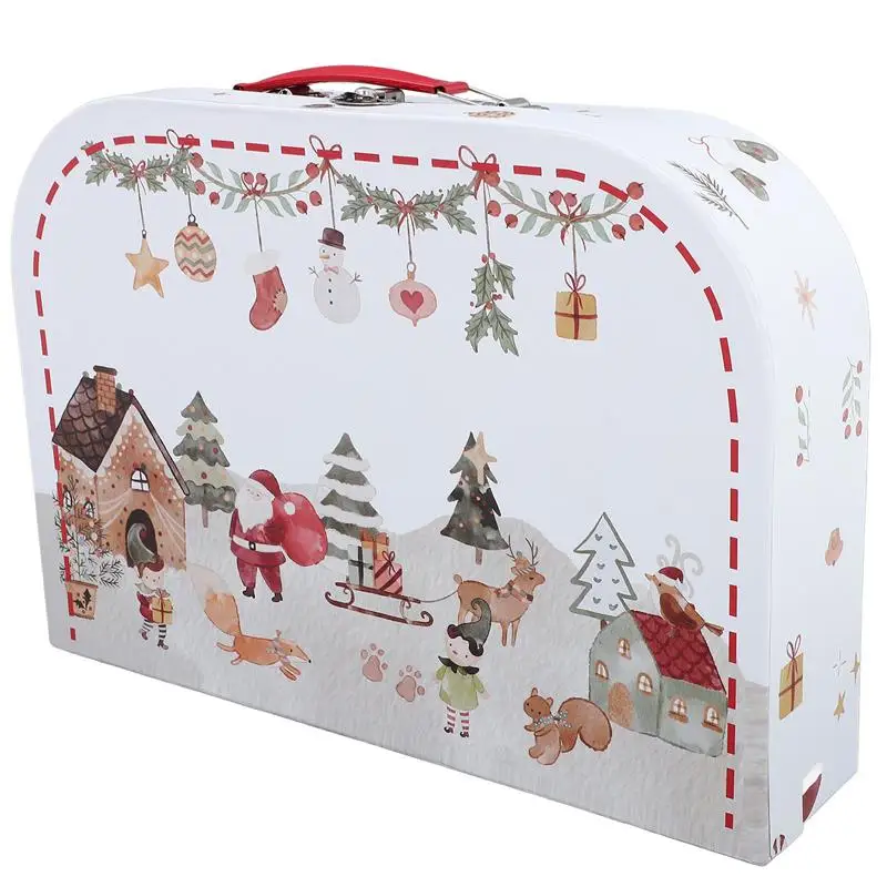 

Christmas Gift Wrapping Box Handheld Decorative Storage Box Party Paper Gift Case Xmas Gift Packaging Container Festival Decor