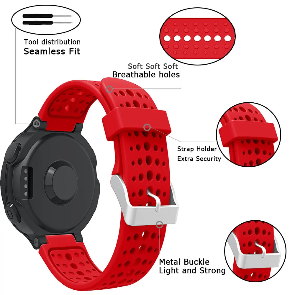 Soft Silicone Strap For Garmin Forerunner 220 230 235 620 630 Watchband For Forerunner 735XT 235 Lite Sport Wristband Bracelet