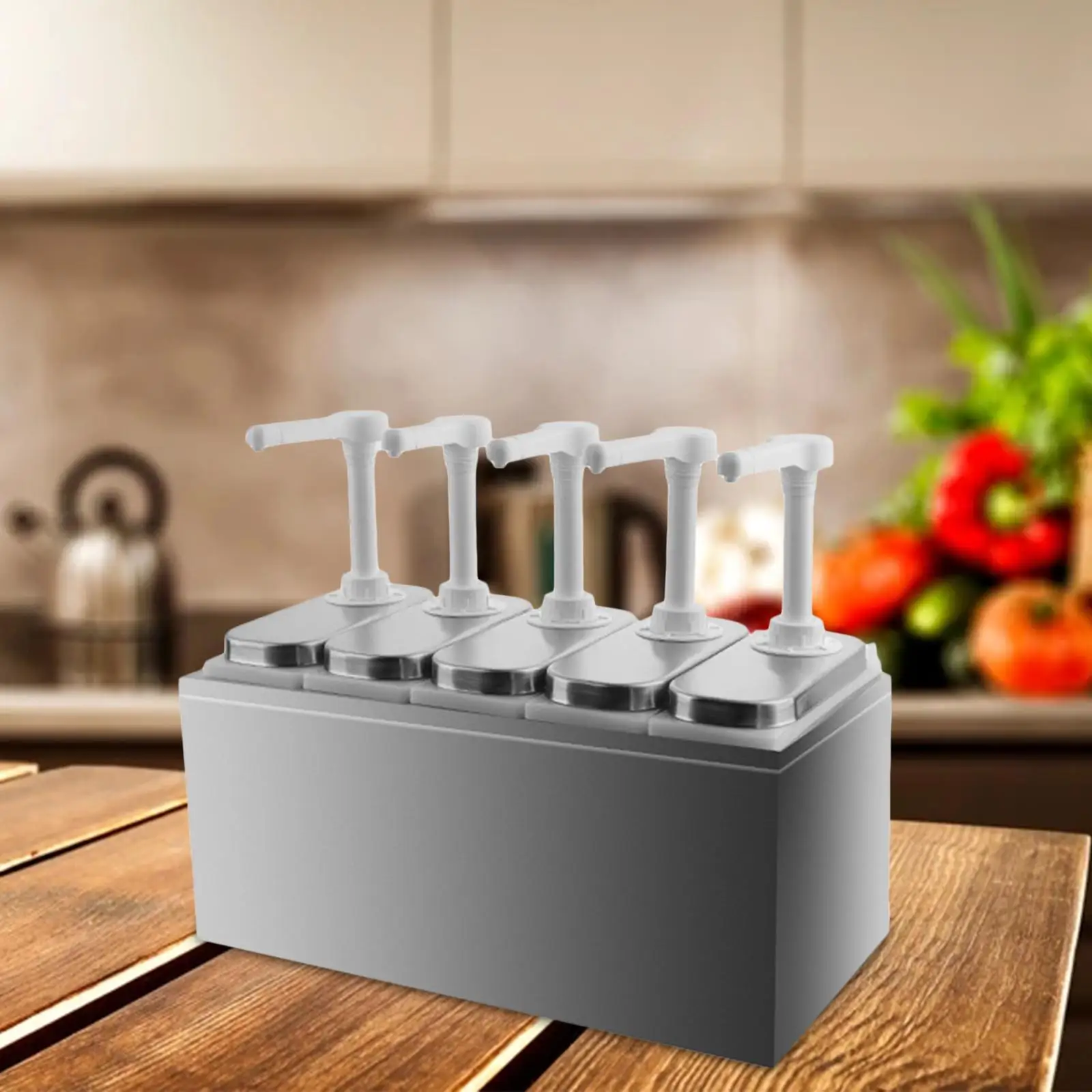 موزع الصلصة محطة مضخة بهار سعة 1 لتر، صندوق داخلي من البلاستيك المقاوم للصدأ تطبيقات واسعة بجودة ممتازة