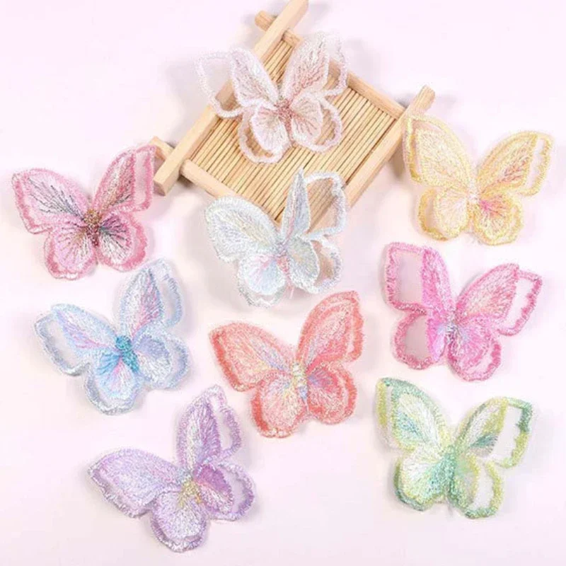 

5 шт. эстетическое кружево из органзы с вышивкой бабочкой, платье феи, свадебное платье, сделай сам, деко, одежда для девочек, аппликация, швейные аксессуары