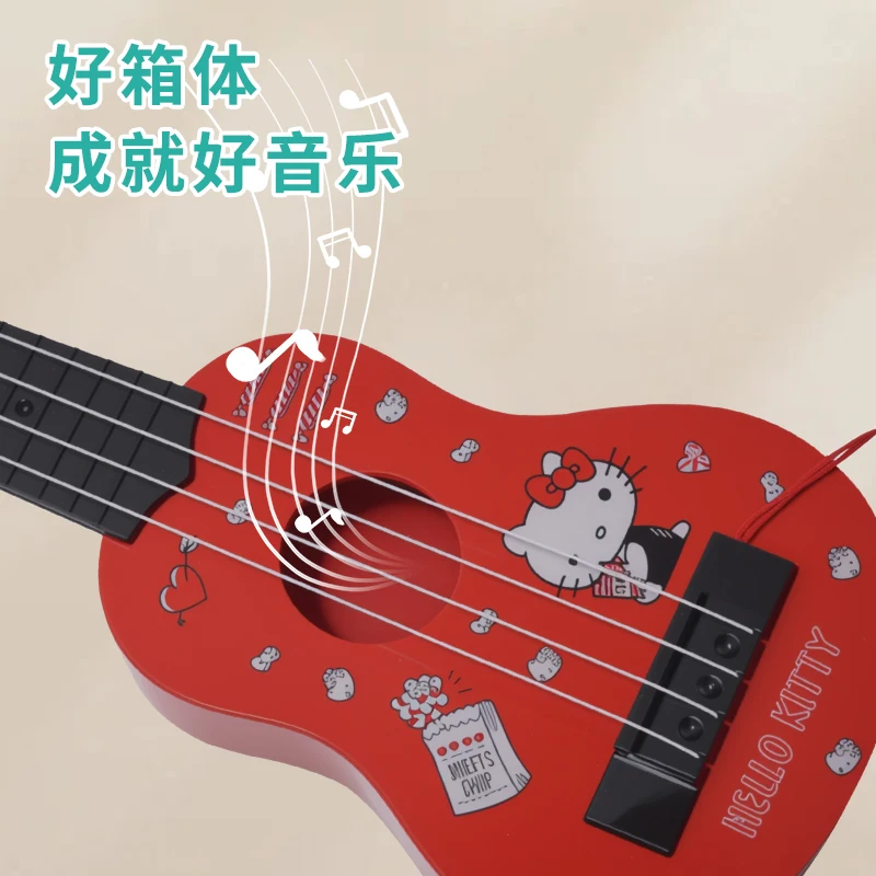 산리오 정품 우쿨렐레 어린이용 초보자용 작은 기타 만화 어린이 음악 장난감