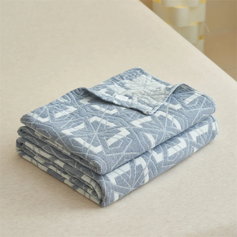 

2025 new printing summer pure cotton gauze towel quilt office nap air conditioner blanket bed shawl blanket sofa blanket