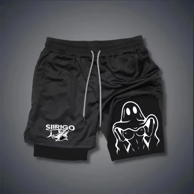 Pantalones cortos de secado rápido 2 en 1 para hombre de doble capa | Todas las estaciones Deportes Casual Uso diario Gimnasio Correr RL0457