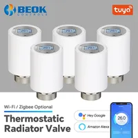 Beok Tuya Smart Wifi Thermostat Radiator Valve Zigbee Programmable TRV Temperature Controller Work with Alexa Google Home