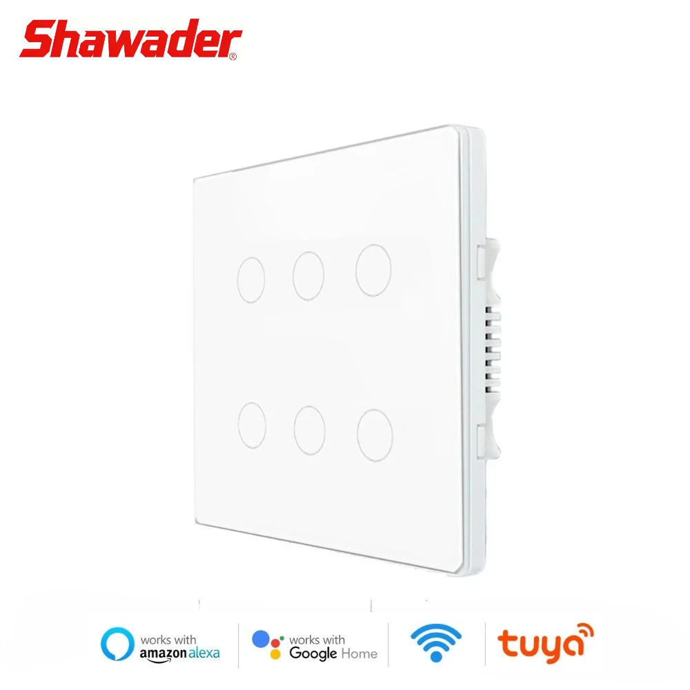 

Shawader WIFI Tuya Smart Brazil Переключатель света 4x4 Повторитель сигнала Сенсорный датчик 4/6/8 Управление голосовым пультом от Alexa Google Home