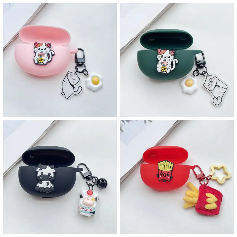 For Xiaomi Buds4 / 4 Pro Case Cute Cat forFor Xiaomi buds4pro Silicone hearphone Case with Keychain Funda for xiaomi buds 4 Case