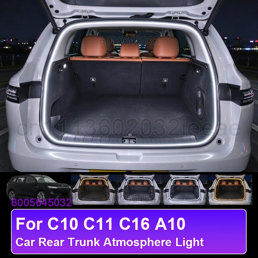 For Leapmotor C10/ C11/ C16/ A10 Car Trunk LED Light Plug & play Ambient Light Car Tailgate Lighting  Auto Interior  Accessories