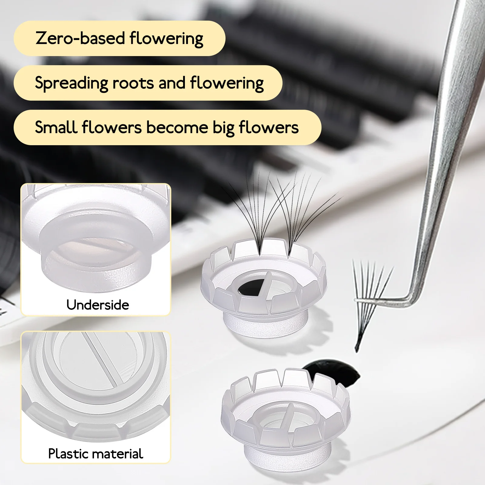 100 個グラフティングまつげカップ防水再利用可能な開花ツールまつげエクステンション用品プロフェッショナル使用化粧品