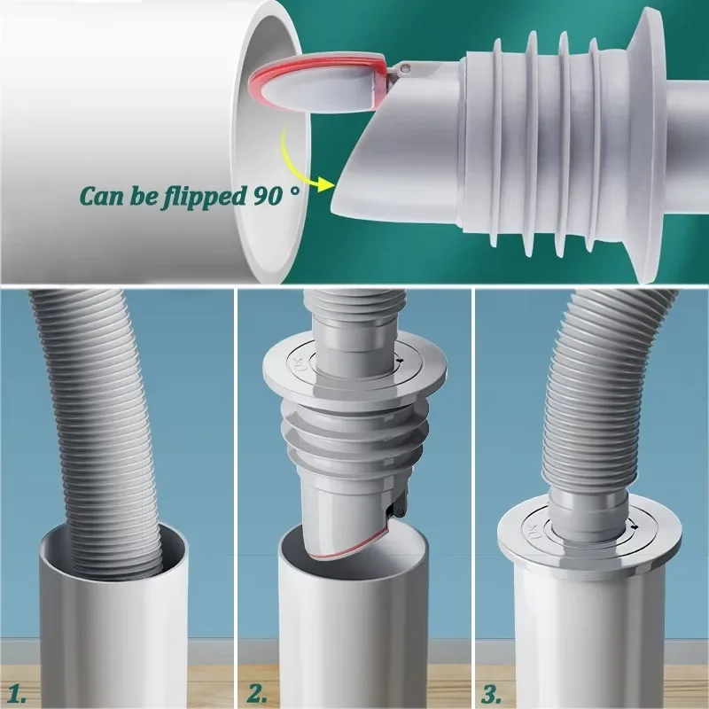 Silicone Bathroom Sewer Seal Ring Kitchen Sink Sewer Pipe Plug Washing Machine Anti-odor Leakage Floor Drain Connector Stopper image 2