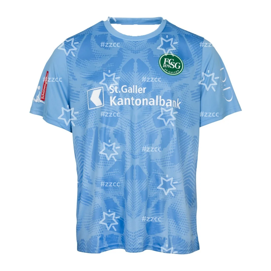 25-26 FC 산갈렌 GK 축구 유니폼 3D 프린팅 가을 스포츠 빠른 건조 남성 티셔츠 아동복 티셔츠 Y2K 여성