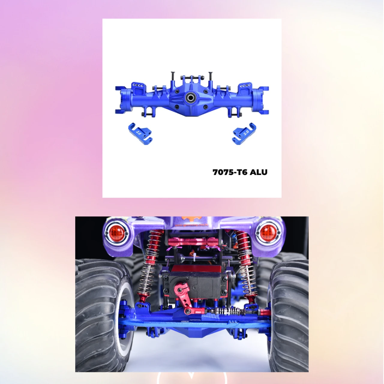 7075 Alloy Quick Release Front Axle Housing Set For LOSI 1/8 LMT 1.0/2.0