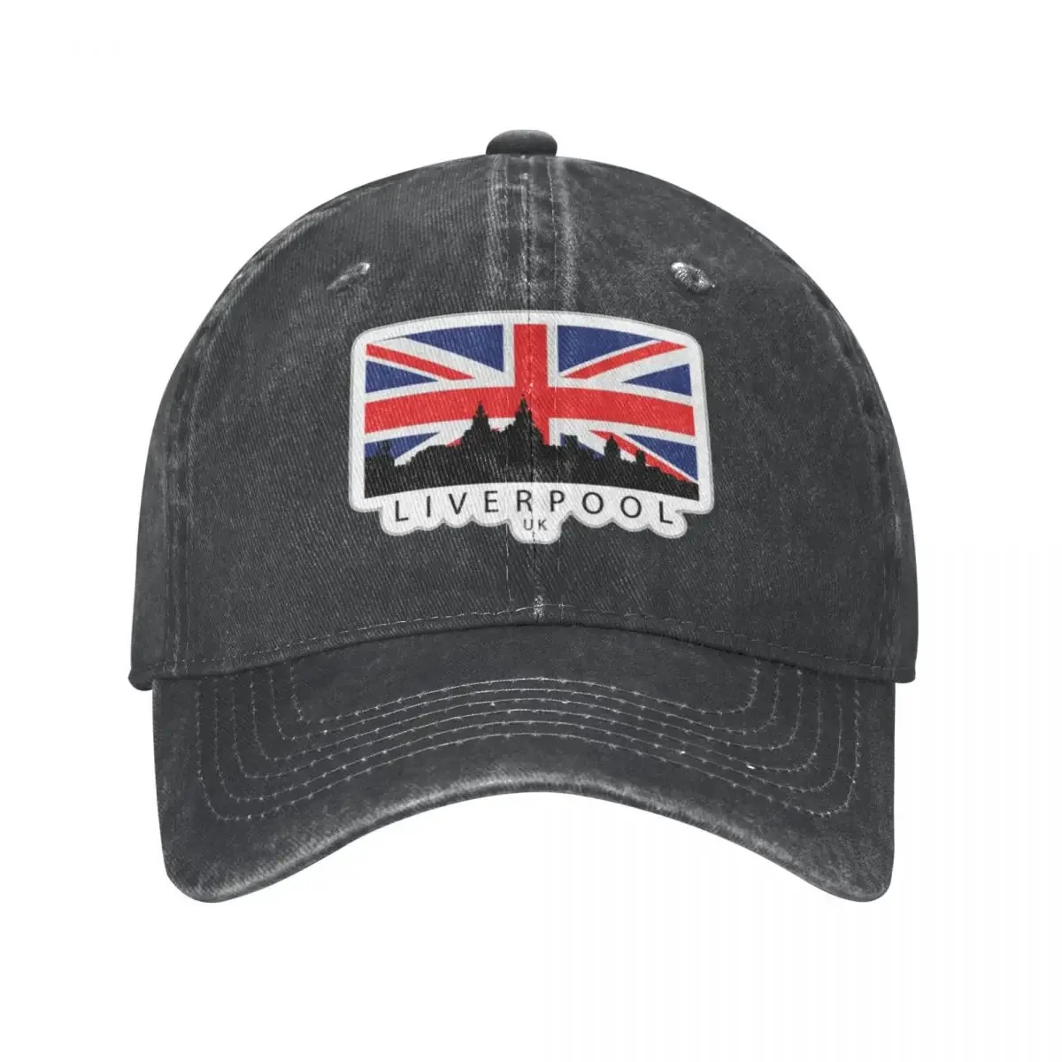 Liverpool England Baseball Cap British Flag Casual Women Men Washed Trucker Hat Wholesale Design Outdoor Sports Snapback Cap