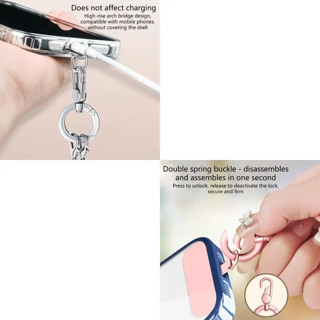  Secure Spring Clip Phone Neck Strap Crossbody Lanyard Chain for Convenience
