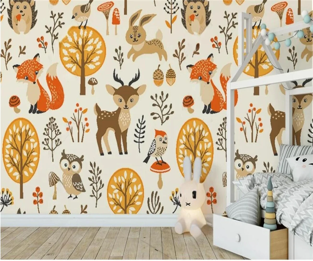 

Custom Photo Wallpaper Modern American European Simple Infinite animal Splicing pattern Children's Room Bedroom Wall paper