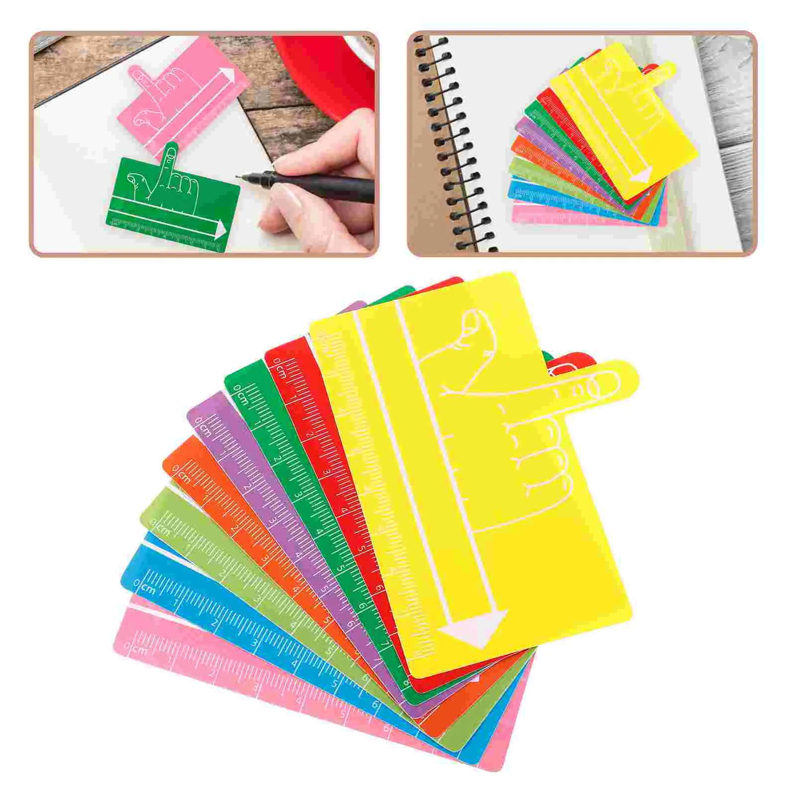 

8 Pcs Handwriting Tool Bookmark Finger Spacer Kids Reading Guide Strip Dyslexia Supplies ABS Material 8 Color Book Marks