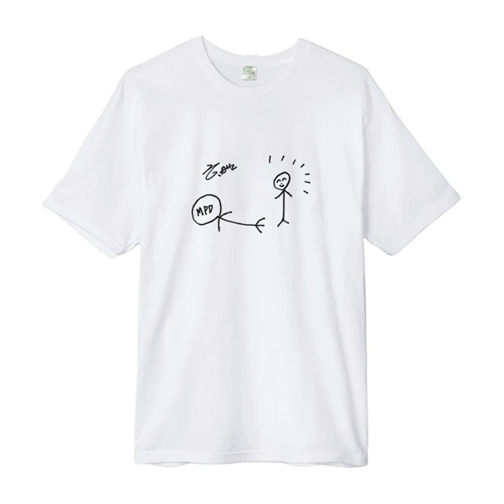 Kpop ATEEZ T-shirt Hand-painted Short-Sleeved Hongjoong Yunho Mingi Jongho Doodle Classic Summer Fashion Casual Style