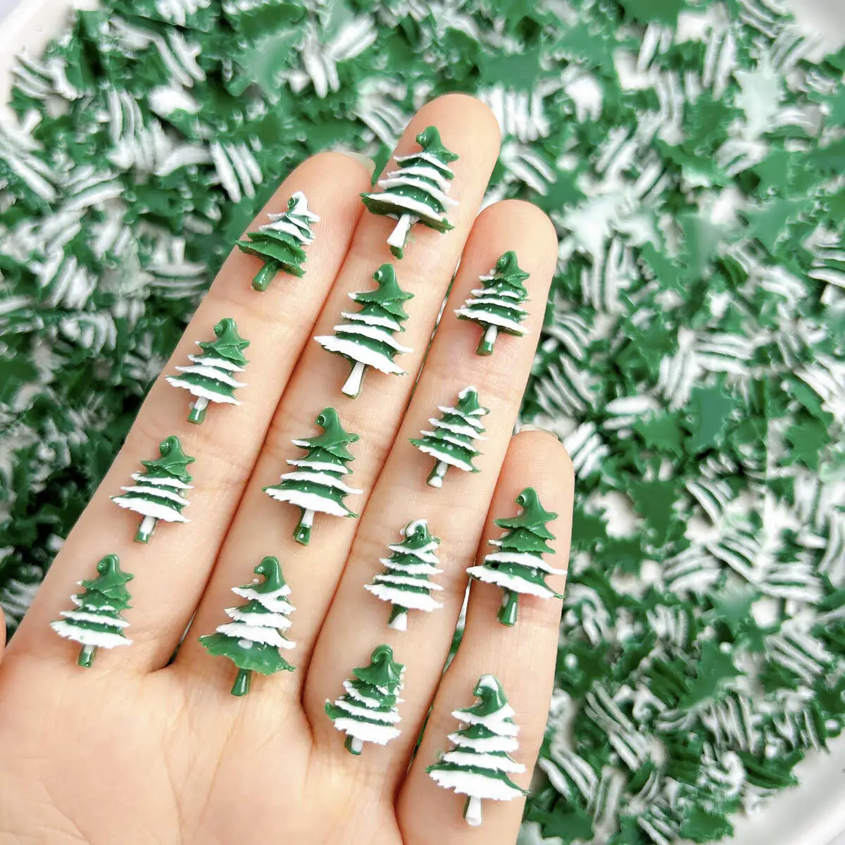 50Pcs Cute Cartoon Christmas Tree Nail Art Decorations Creative Resin Christmas Nail Charms Handmade DIY Crafts Accessories - Image 2