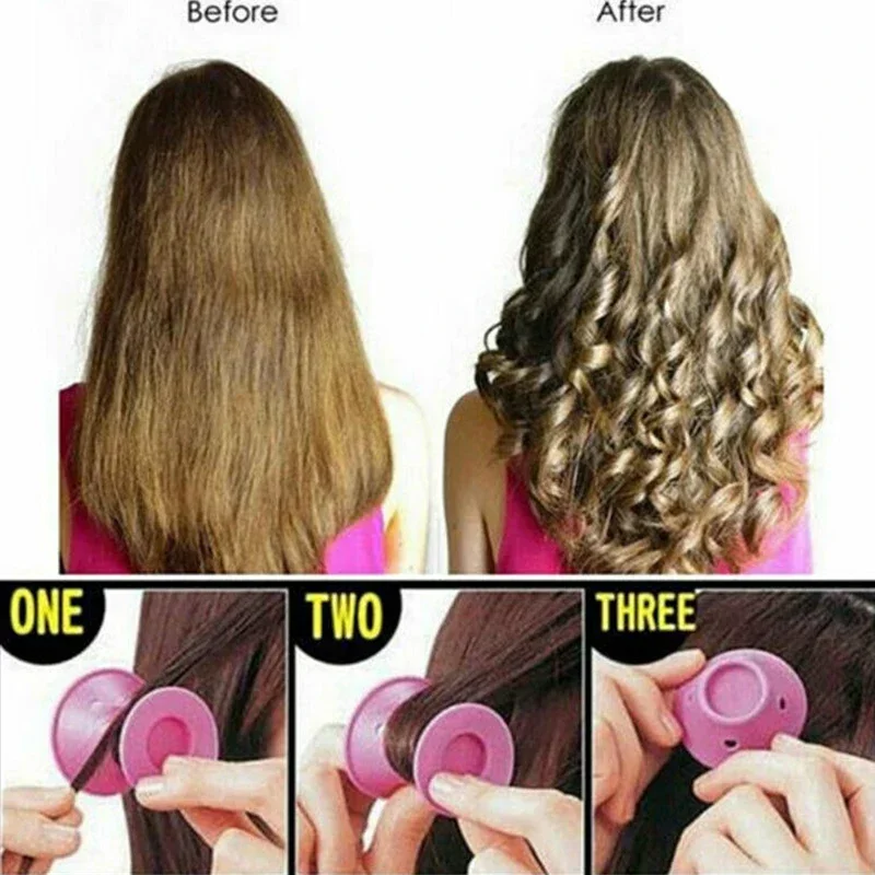 

Soft Rubber Silicone Curler No Heat Clip Curling Styling DIY Tool for 10/20/set Hair Care Rollers