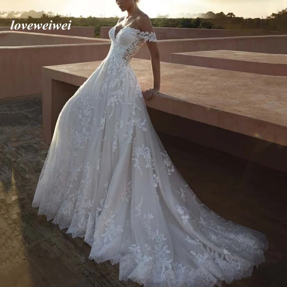 Robe de mariée en tulle dos nu A-ligne, robes de mariée appliquées, chérie exquise, patients, quelle que soit la nouvelle robe éducative