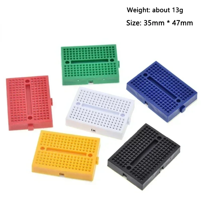 6pcs/7pcs Mini Breadboard Solderless SYB-170 ZY-25 PCB Circuit Board Test Board White Black Red Yellow Blue Green DIY Kit image 2