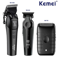 Kemei KM-1858 9000RPM 10W Hair Clipper KM-264 Rechargeable Electric Trimmer Original KM-T95 Shaver For Men Barber Clippers Kit